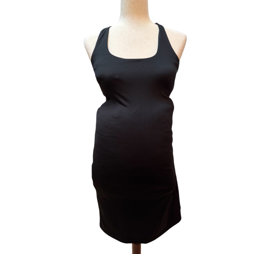 NWT Maacie Maternity Active Dress‎ Sz S Black Strappy Back Ruched Athleisure